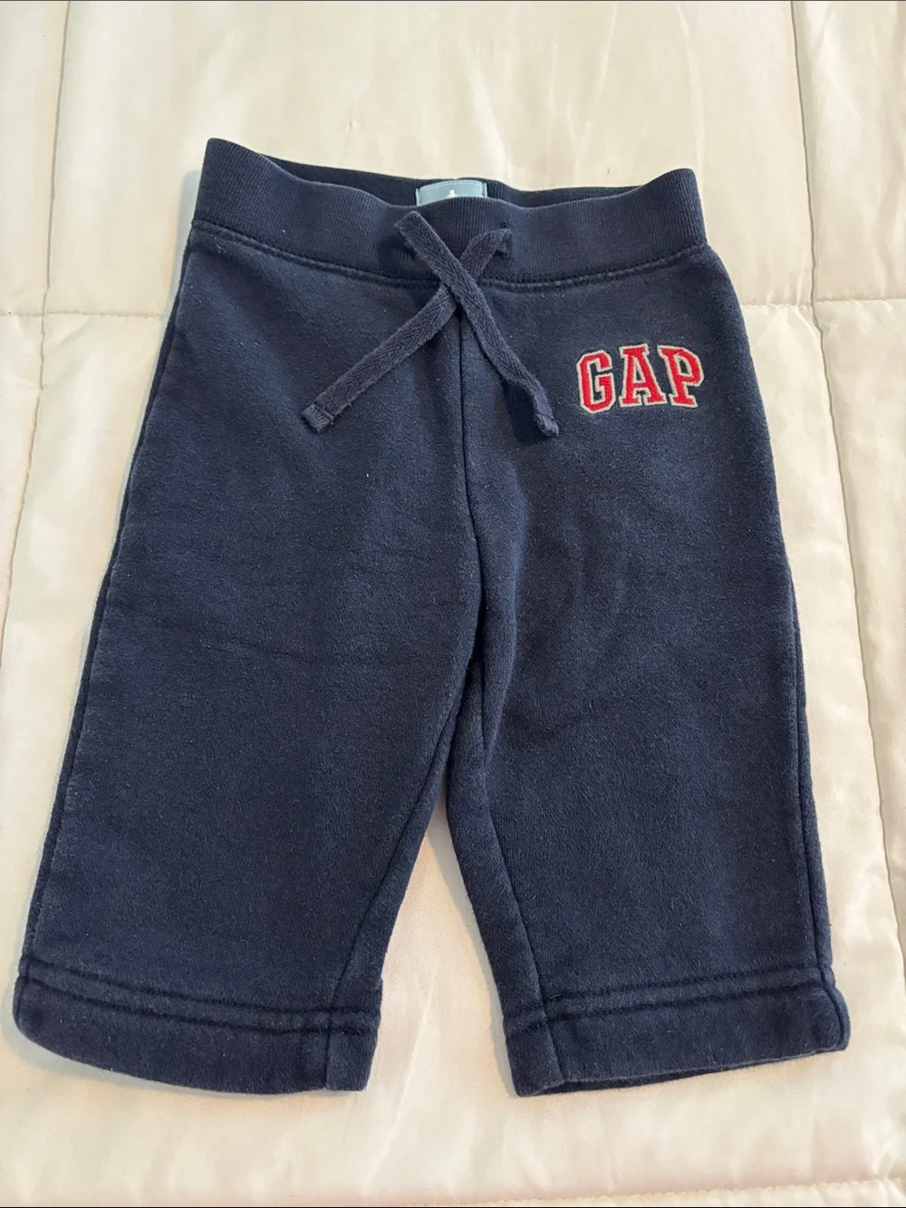 GAP Navy Fleece Drawstring Kids Joggers with Red Logo